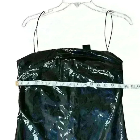 NWT Secrets Womens Patent Leather Bodycon Dress with Spaghetti Straps Size Large - Picture 7 of 9